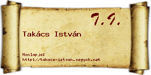 Takács István névjegykártya
